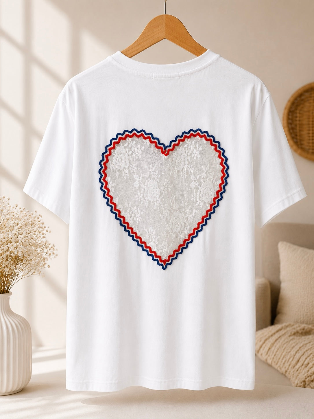 T-Shirt Lace Heart - Unique Flores 