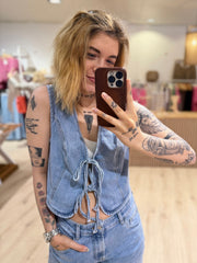 Jeans Weste-Schleifchen