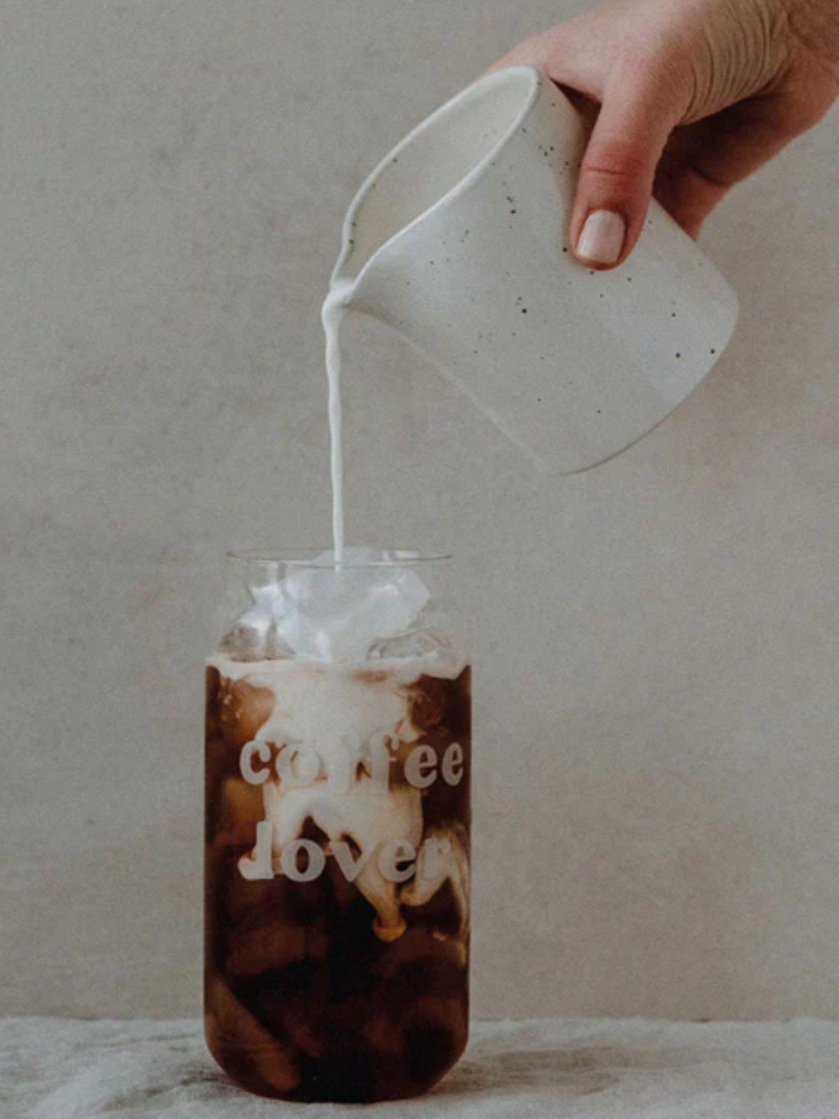 Hohes Trinkglas "Coffee Lover" - Unique Flores 