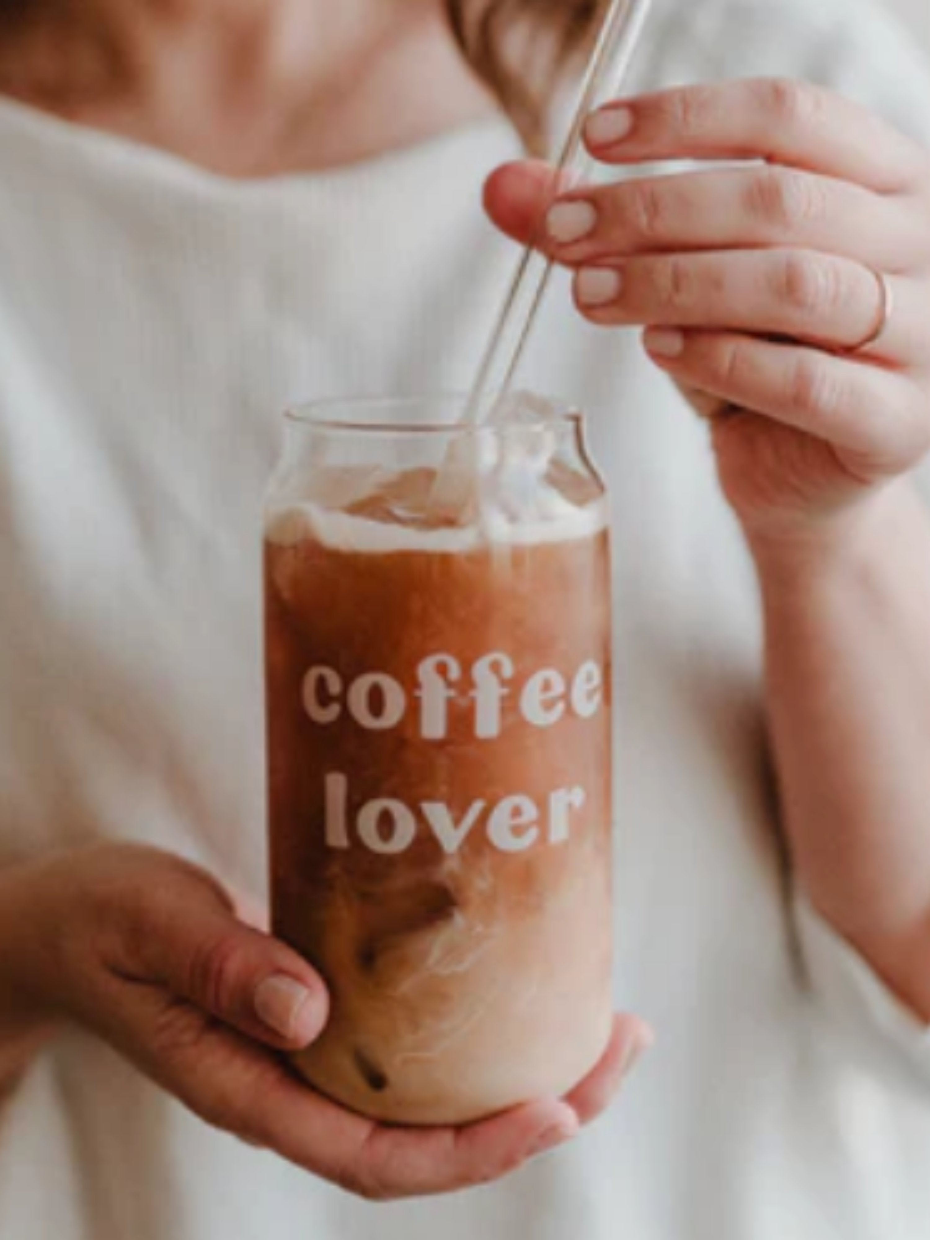 Hohes Trinkglas "Coffee Lover" - Unique Flores 