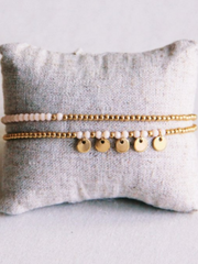 Doppeltes Perlenarmband mit Facetten und Münzen - Unique Flores 