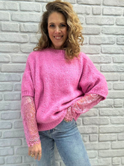 Pullover mit Spitzen Ärmel - Unique Flores 