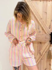 Streifen Musselin Shorts