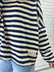 Langarmshirt Streifen mit Patch - Unique Flores 