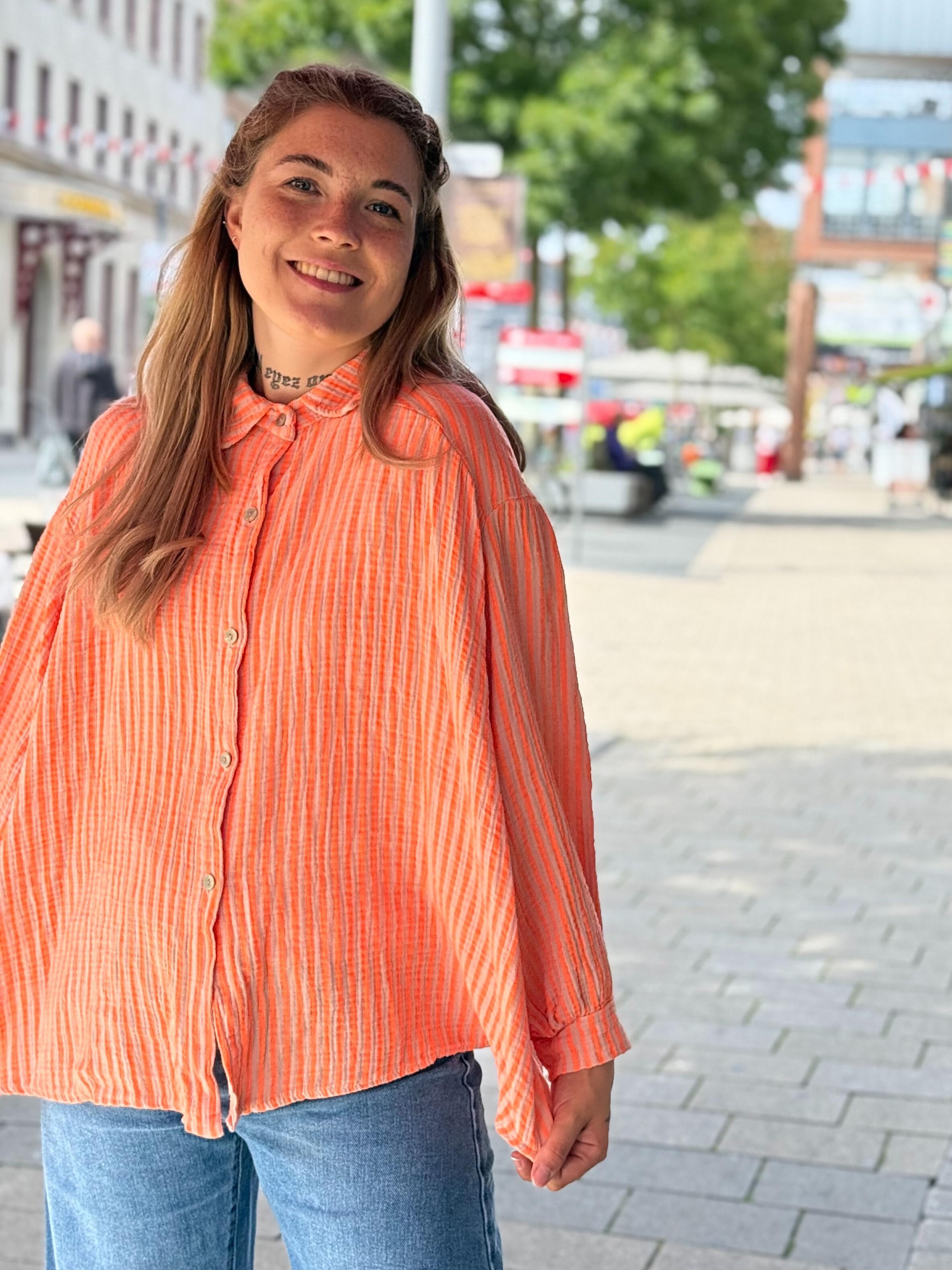 Musselin Bluse Stripes