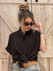 Kurzarm Bluse - Unique Flores 