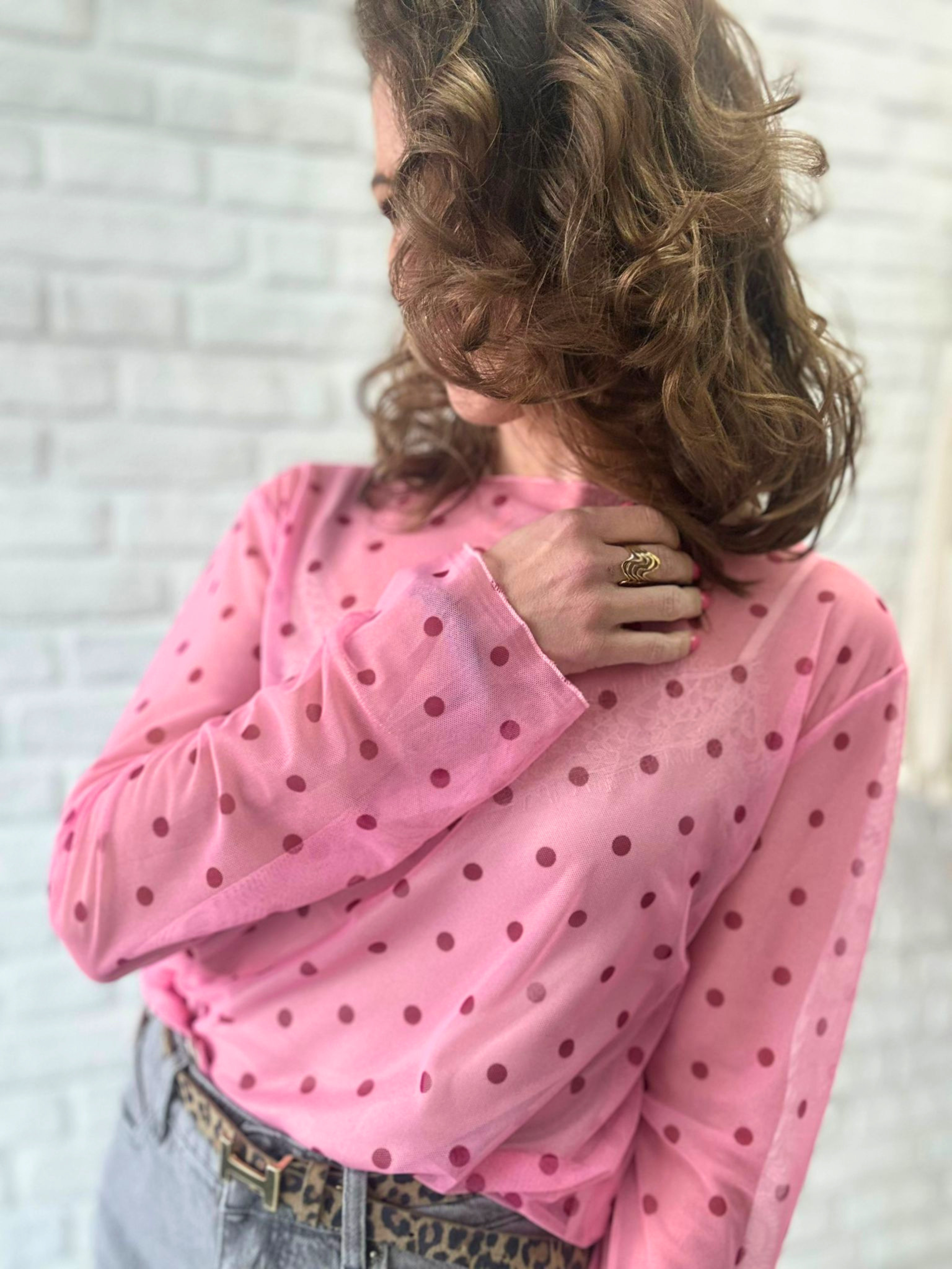 Langarmshirt Mesh Dots - Unique Flores 