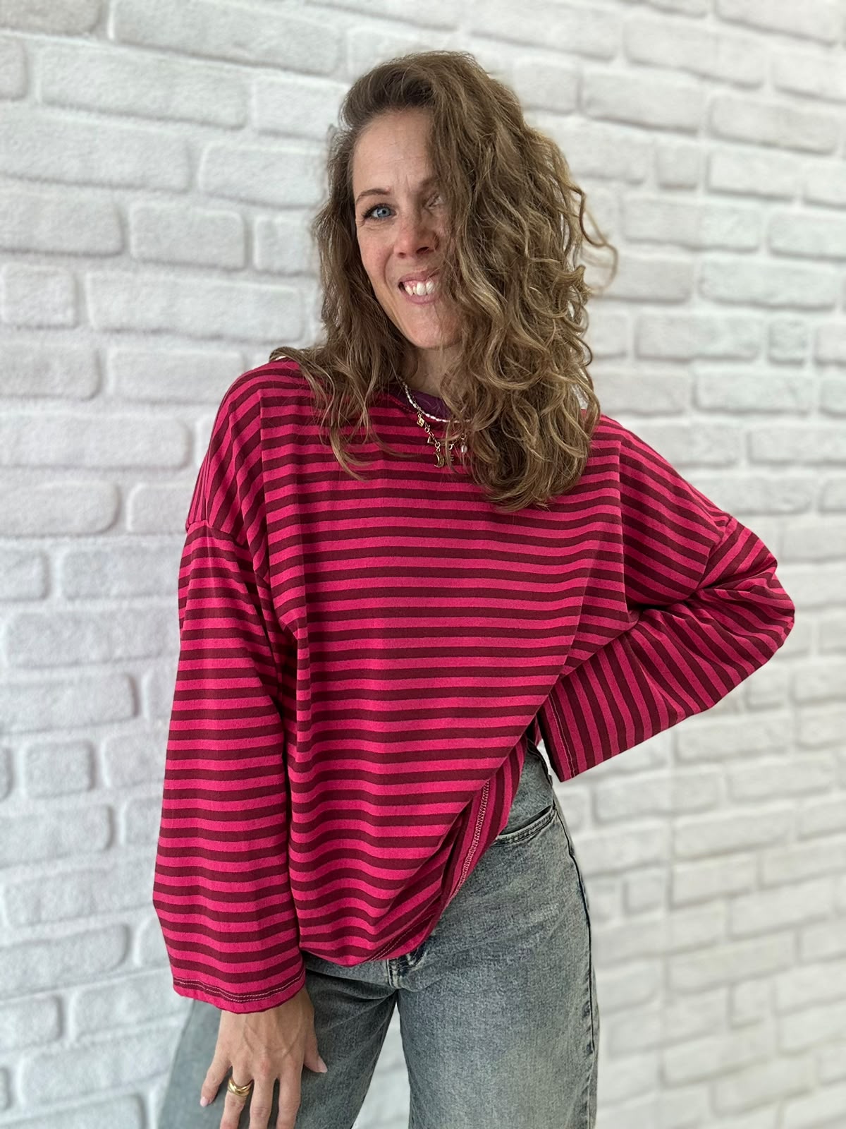 Longsleeve mit Streifen - Unique Flores 