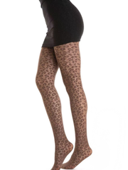 Strumpfhose Leopard Marrone