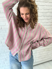 Musselin Bluse Stripes - Unique Flores 