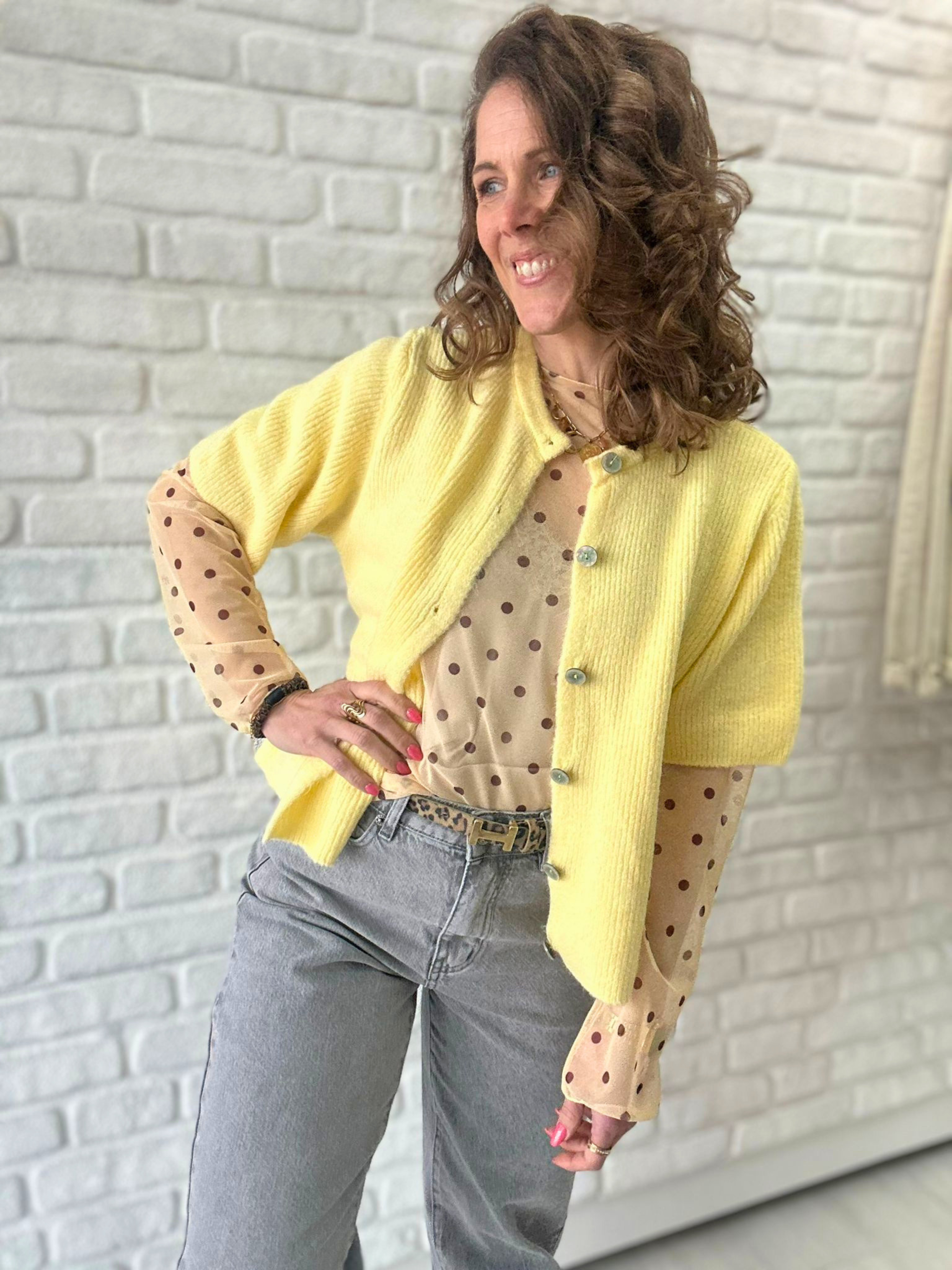 Cardigan 3/4 Arm - Unique Flores 