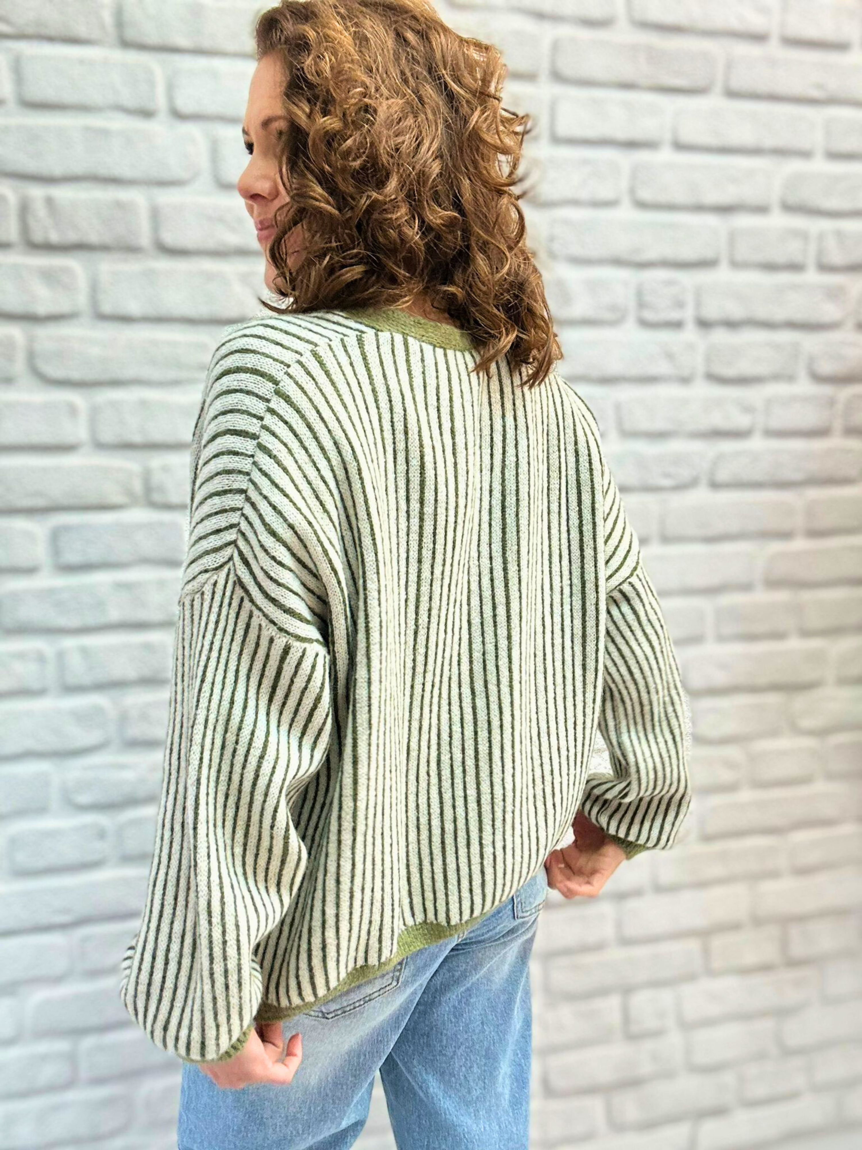 Cardigan mit Streifen - Unique Flores 