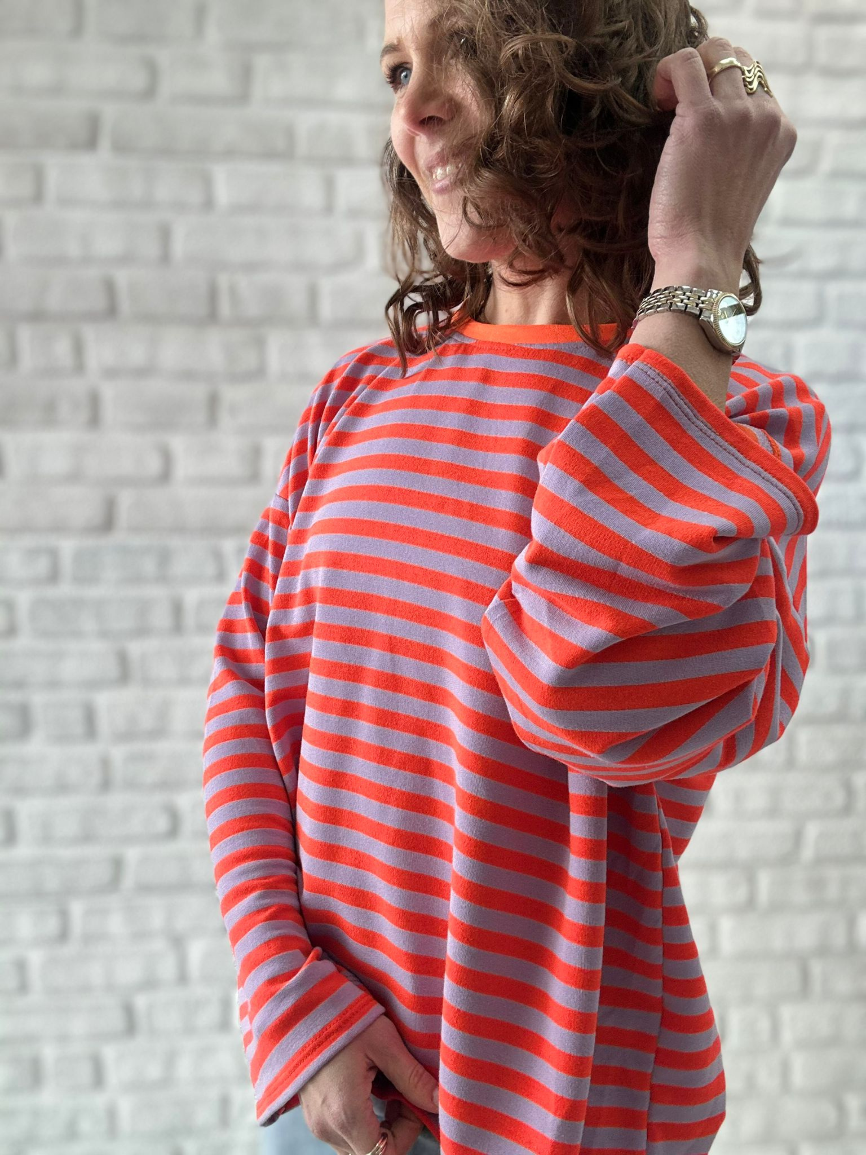 Longsleeve mit Streifen - Unique Flores 
