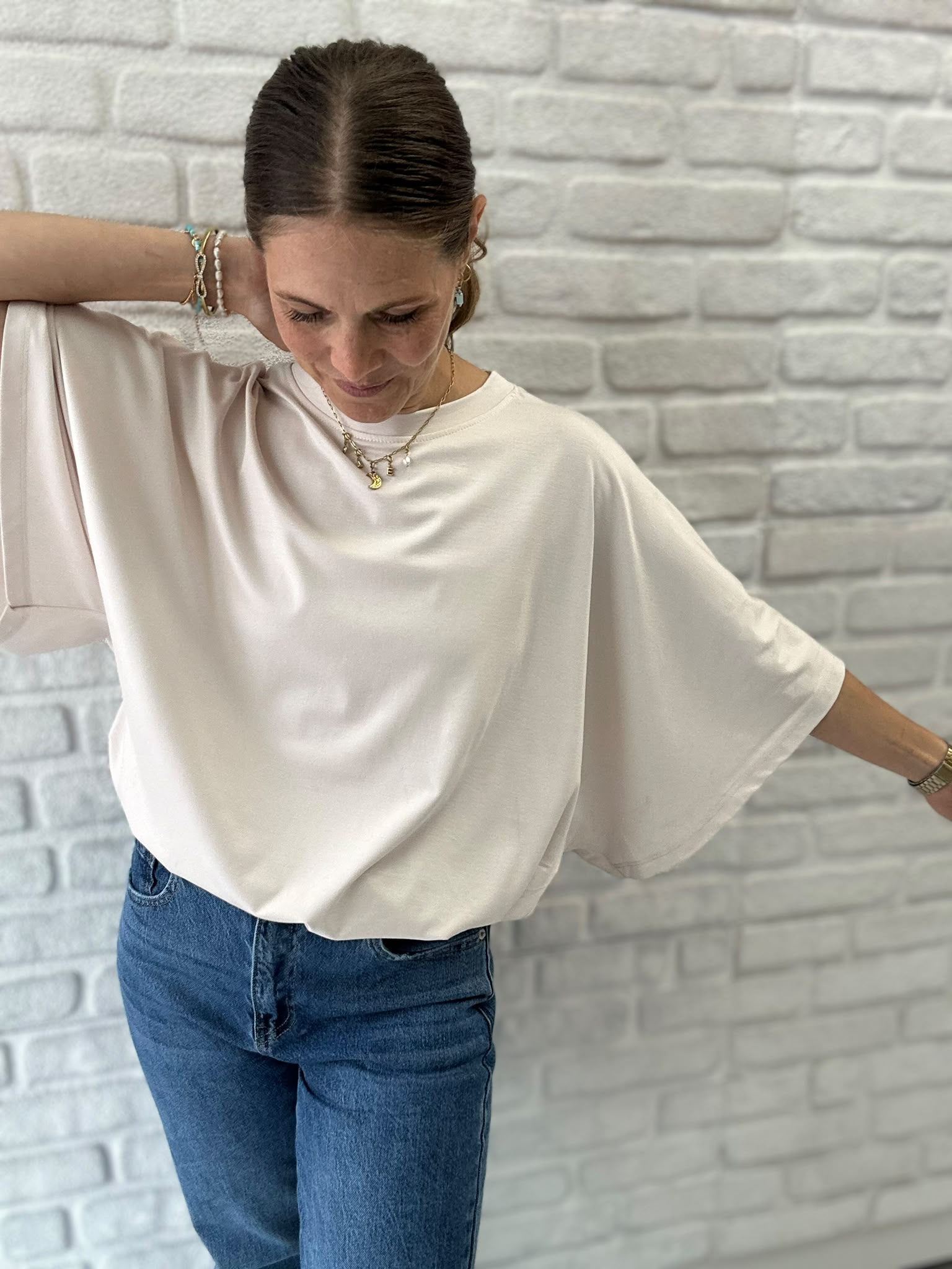 Shirt Fledermaus Ärmel - Unique Flores 
