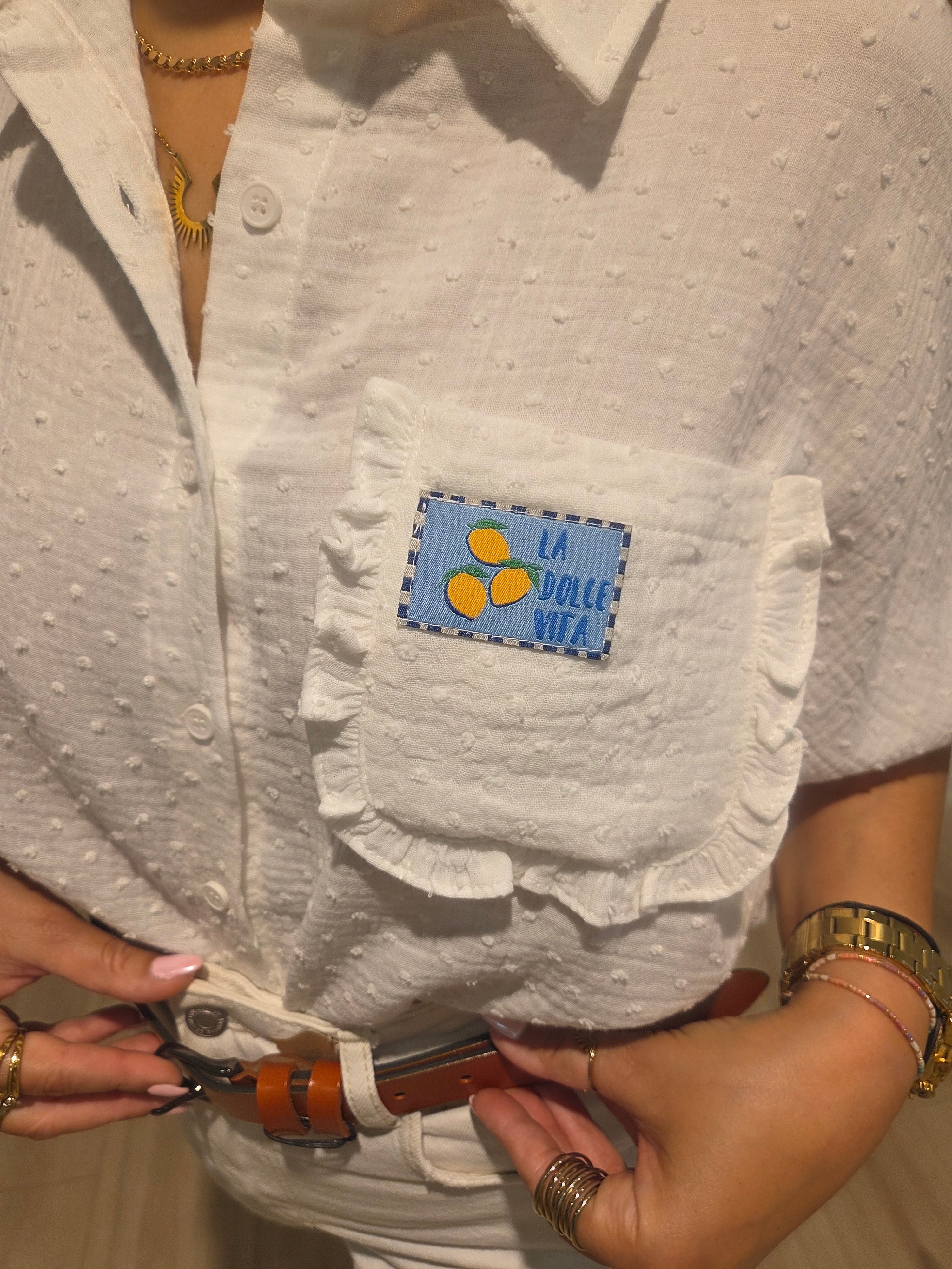 Bluse mit Patch - Unique Flores 