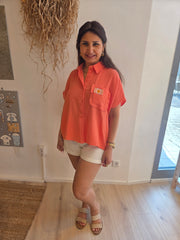 Bluse mit Patch - Unique Flores 