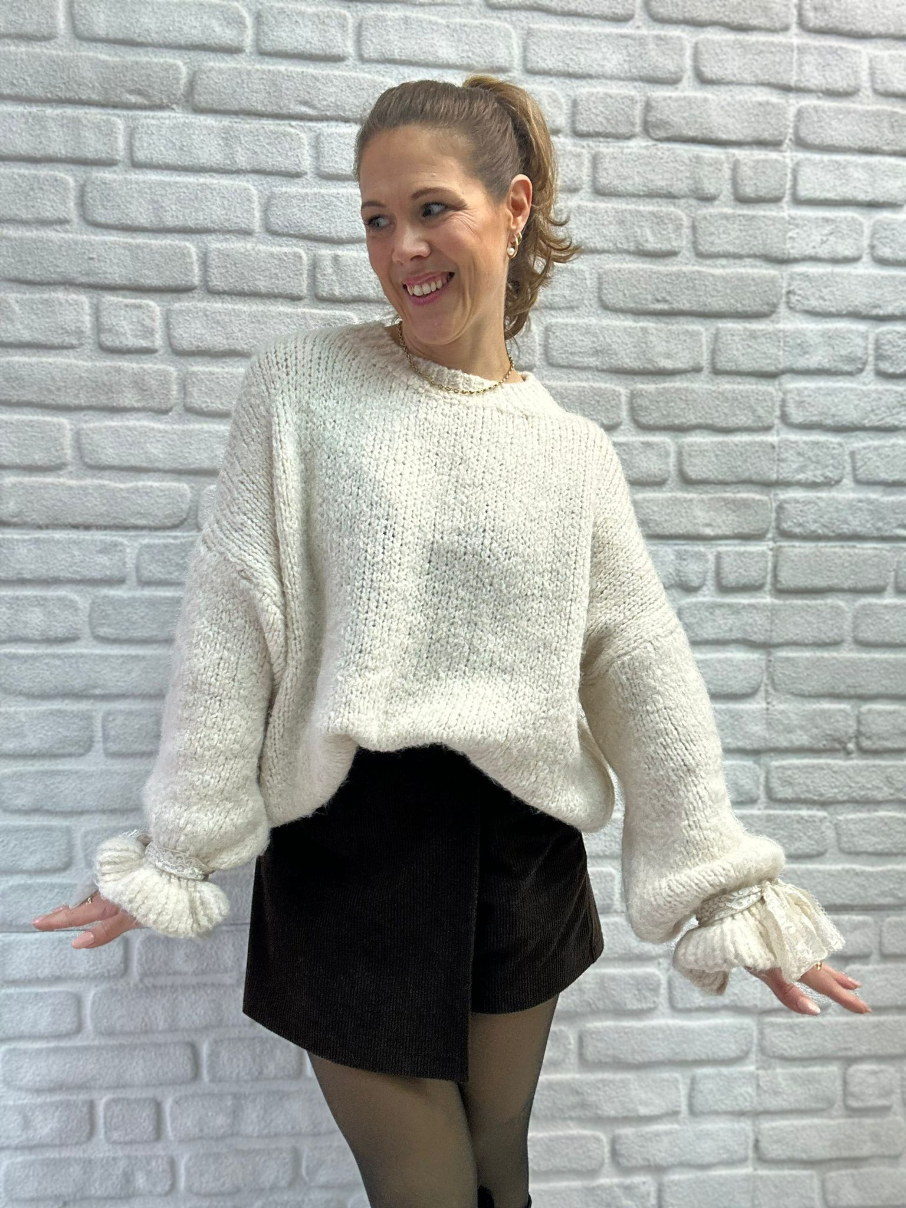Pullover Spitzendetails - Unique Flores 