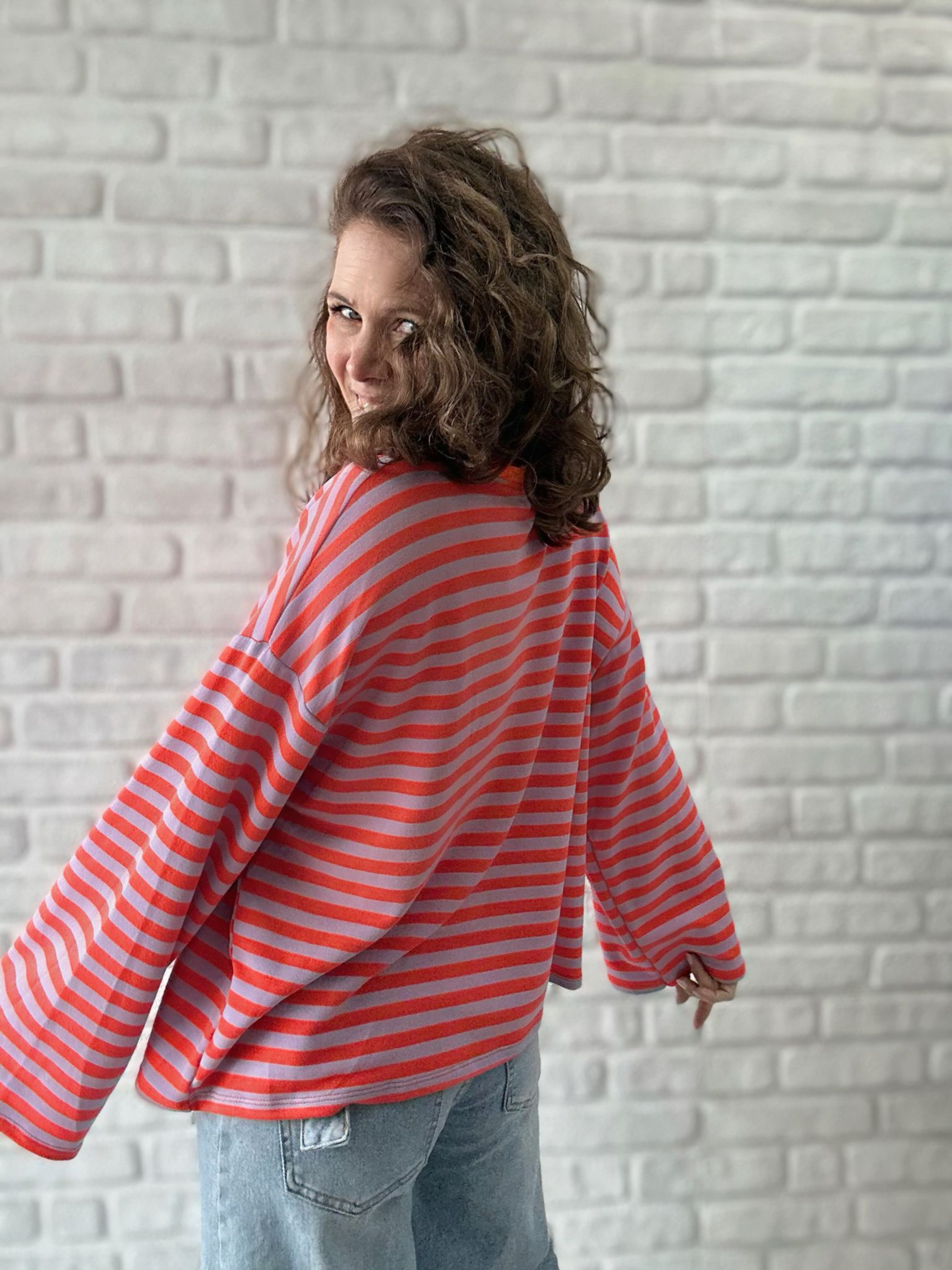 Longsleeve mit Streifen - Unique Flores 