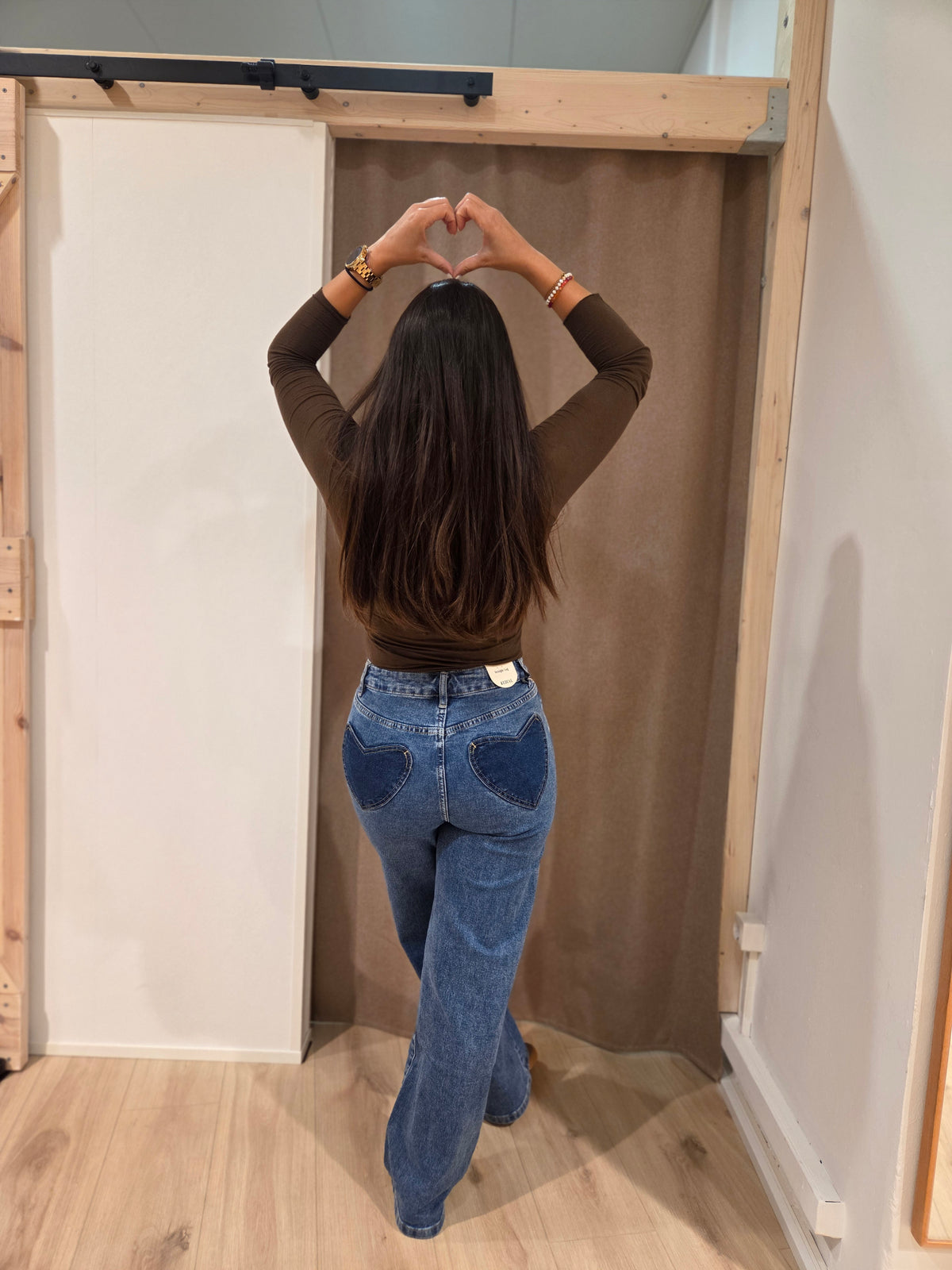 Jeans Redial mit Herztaschen