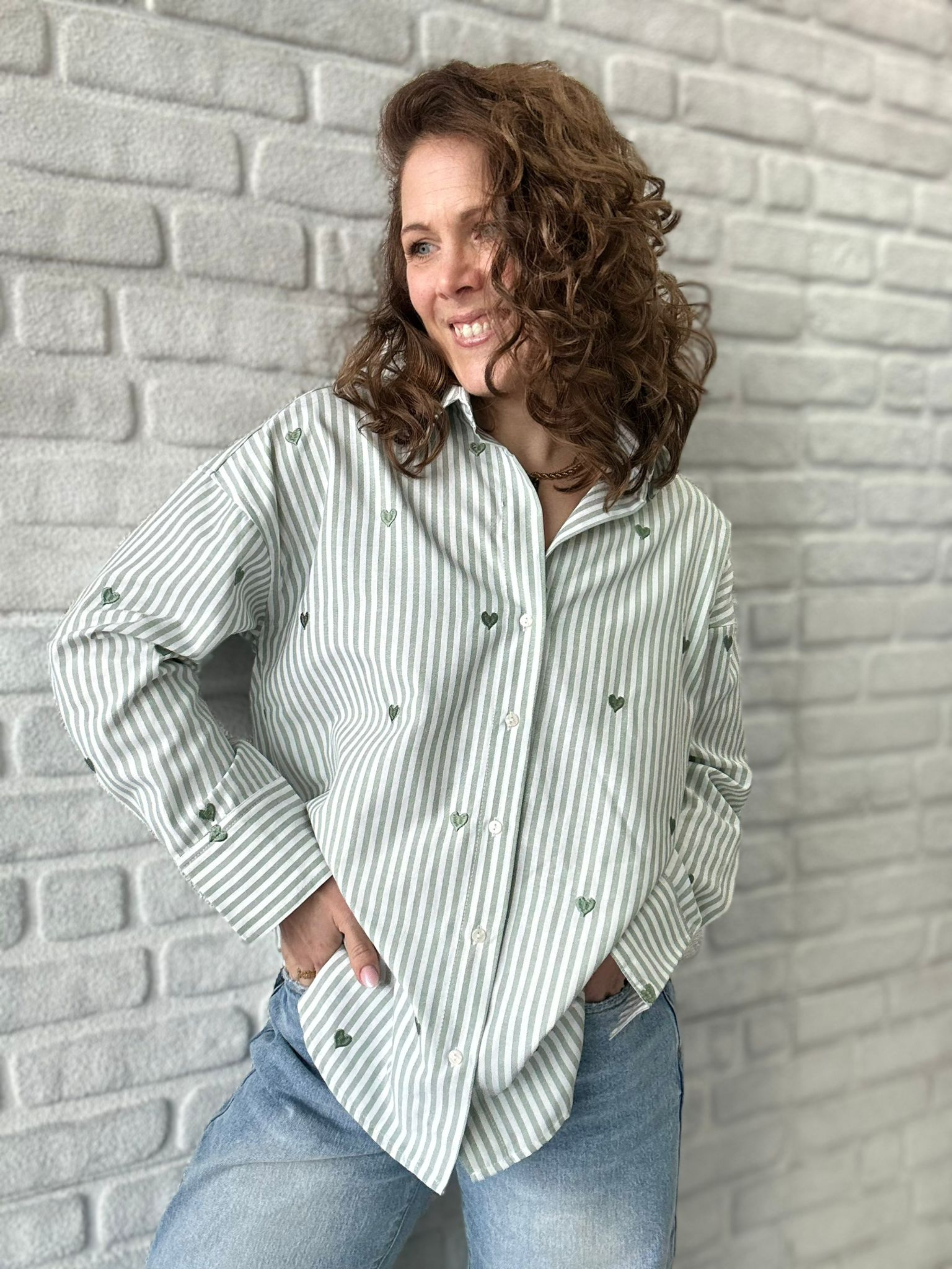 Bluse mit Streifen - Unique Flores 