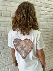 T-Shirt Lace Heart - Unique Flores 