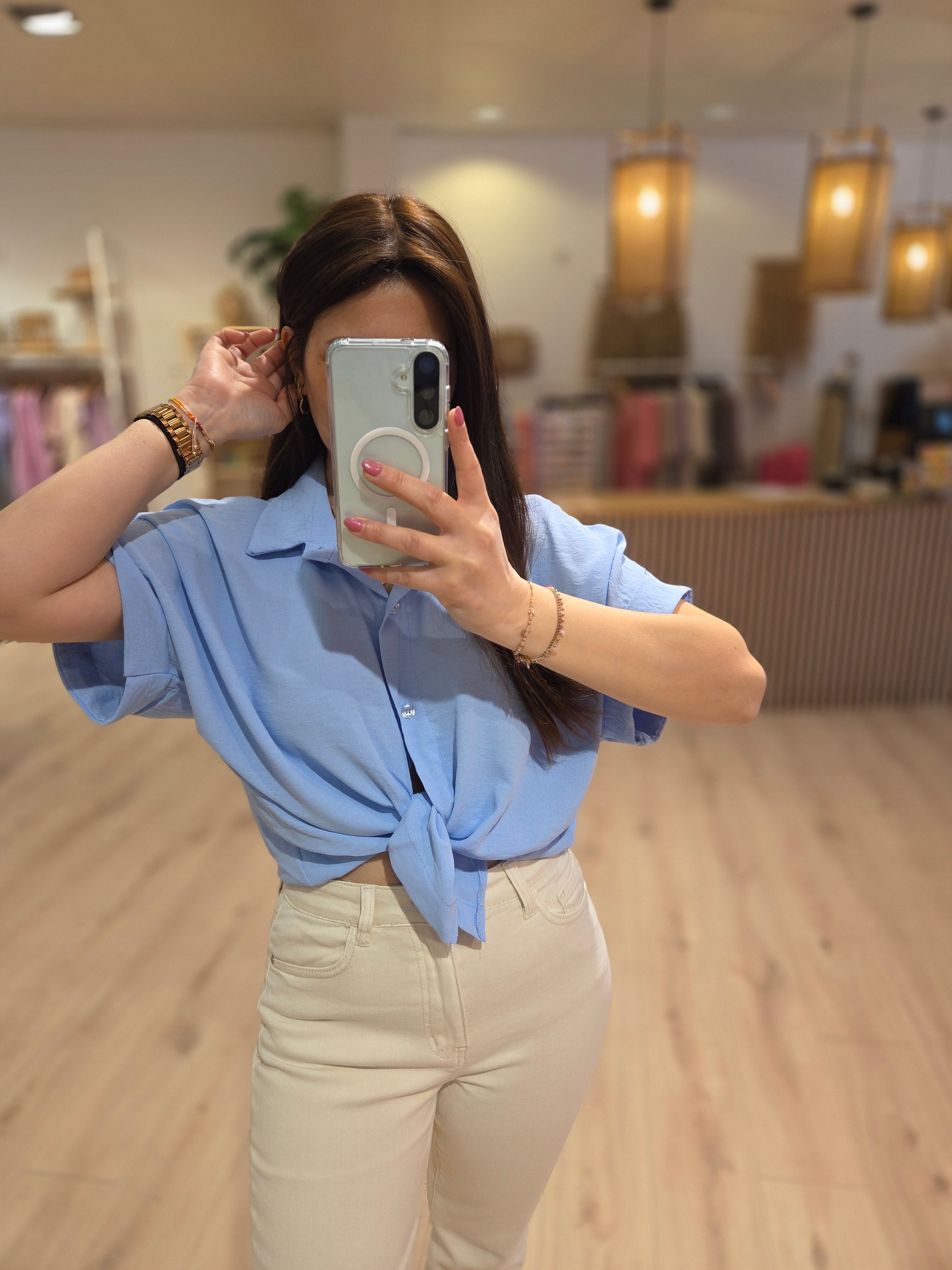 Kurzarm Bluse - Unique Flores 