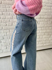 Stylische Wide Leg Jeans - Unique Flores 