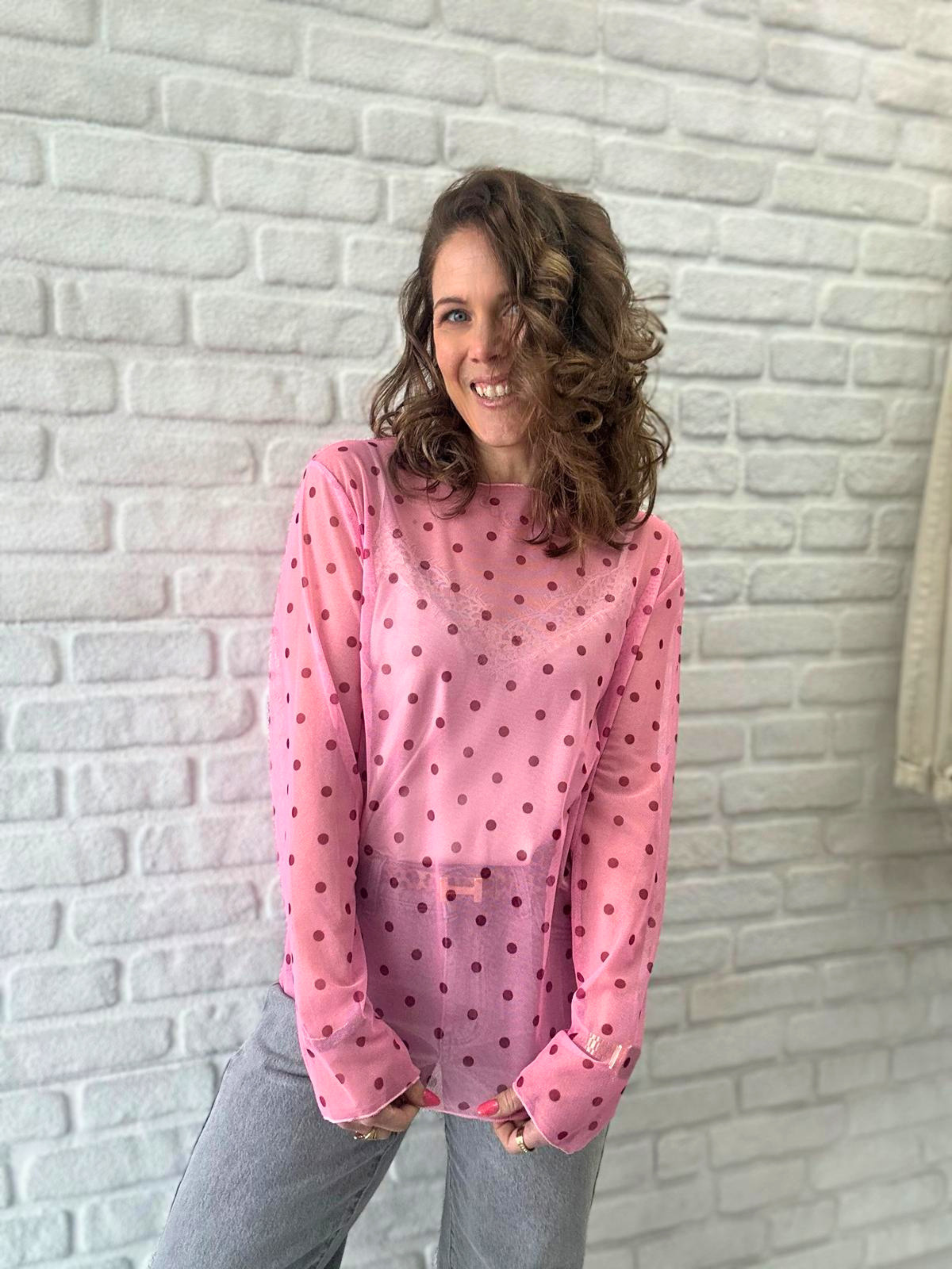 Langarmshirt Mesh Dots - Unique Flores 