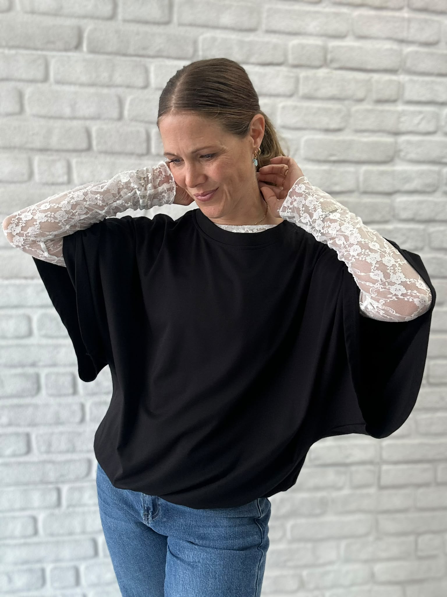 Shirt Fledermaus Ärmel - Unique Flores 