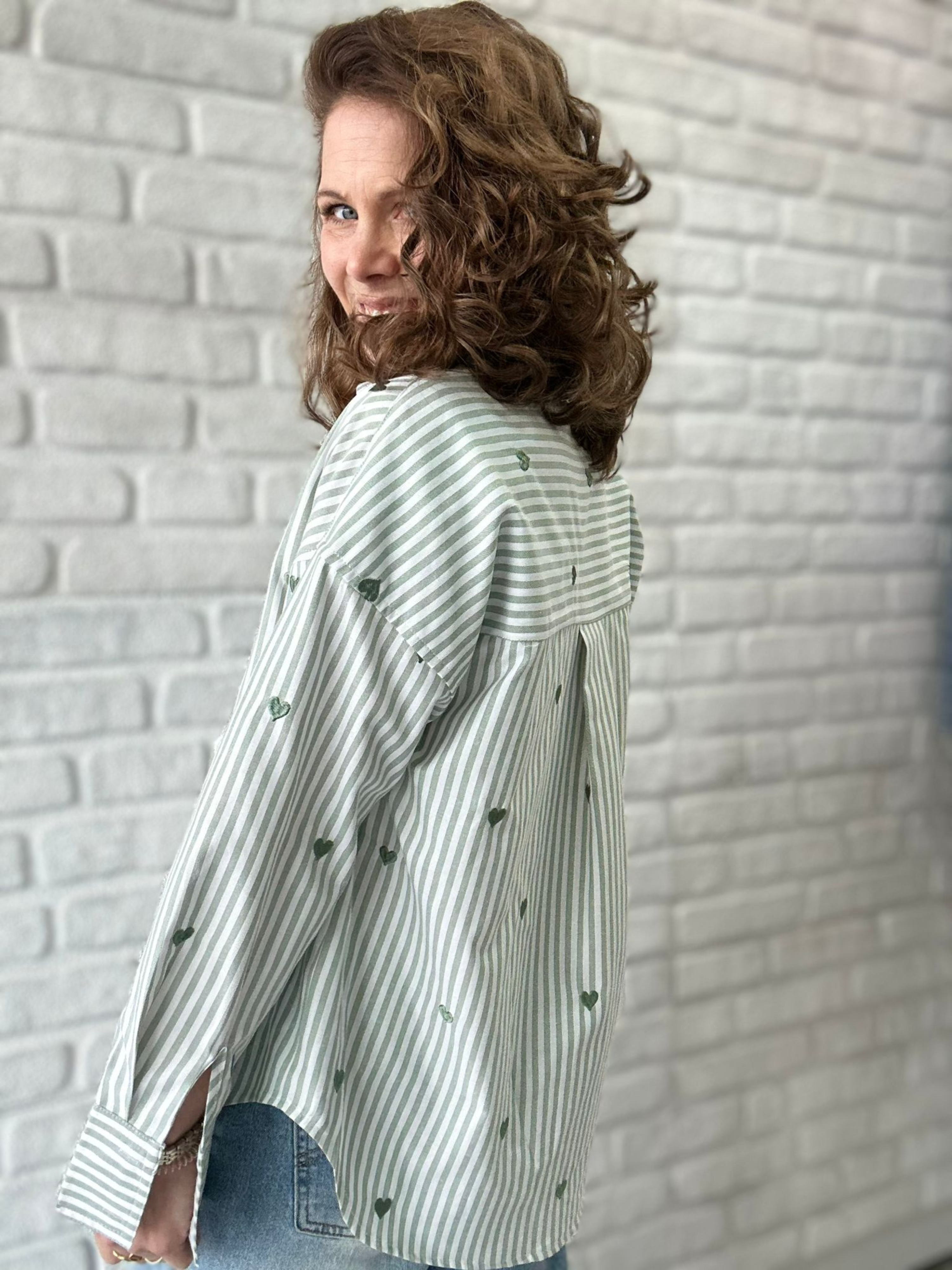 Bluse mit Streifen - Unique Flores 