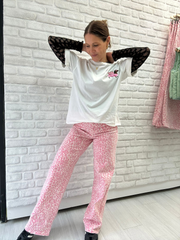 Wide Leg Rosa Leo - Unique Flores 