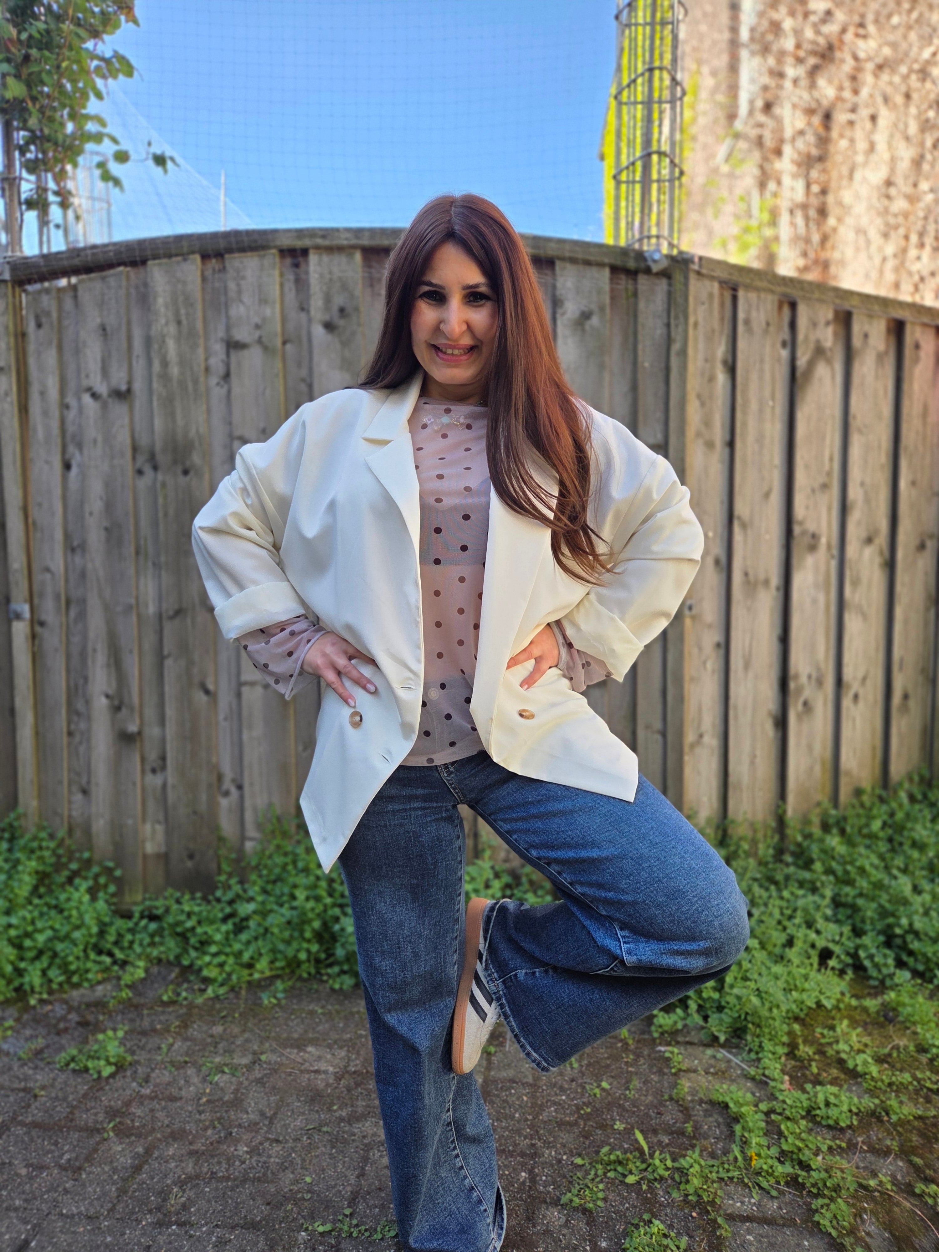 Oversized Blazer - Unique Flores 