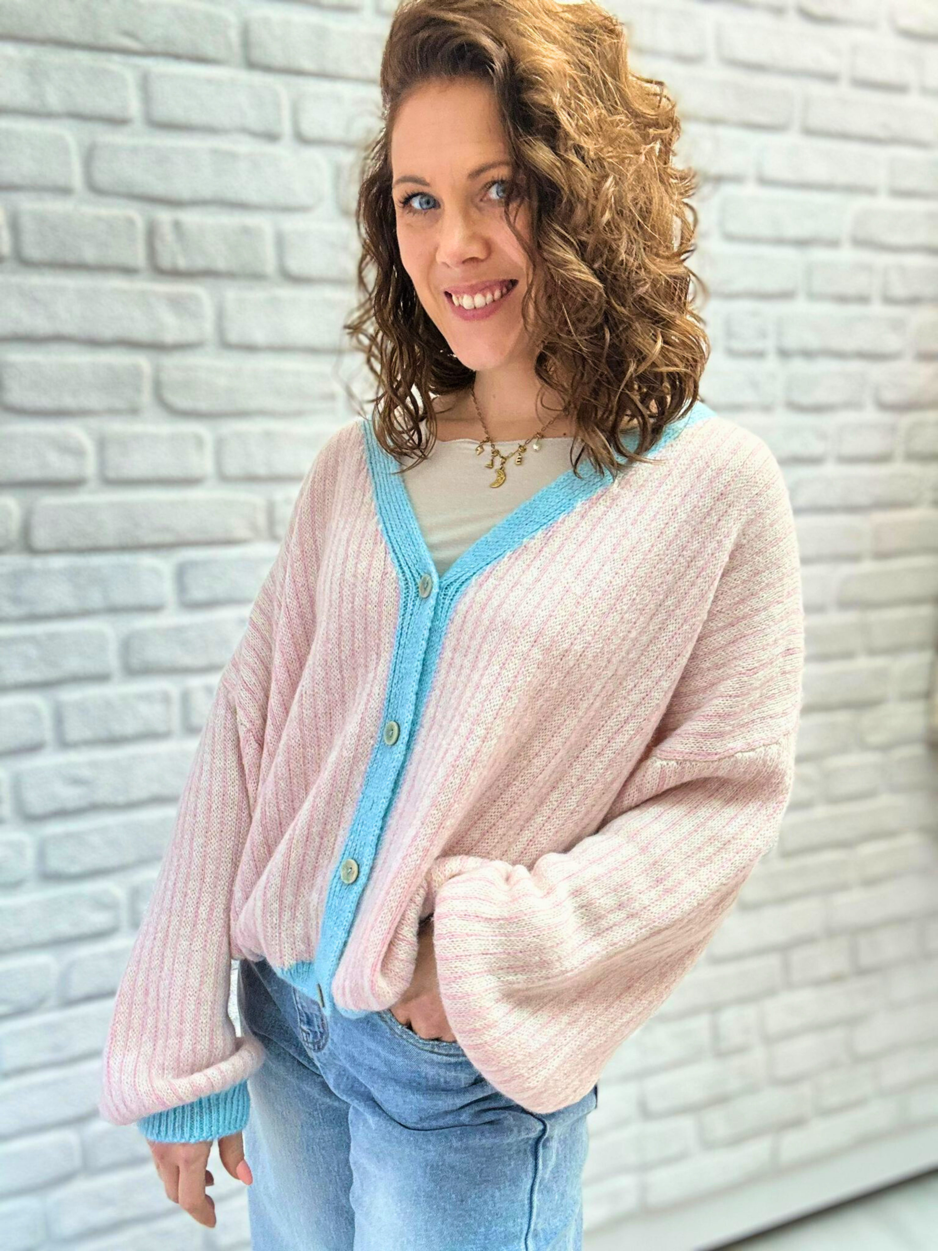 Cardigan mit Streifen - Unique Flores 