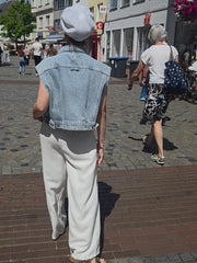 Crop-Weste Denim - Unique Flores 