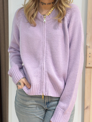 Strickjacke mit goldenen Reißverschluss - Unique Flores 
