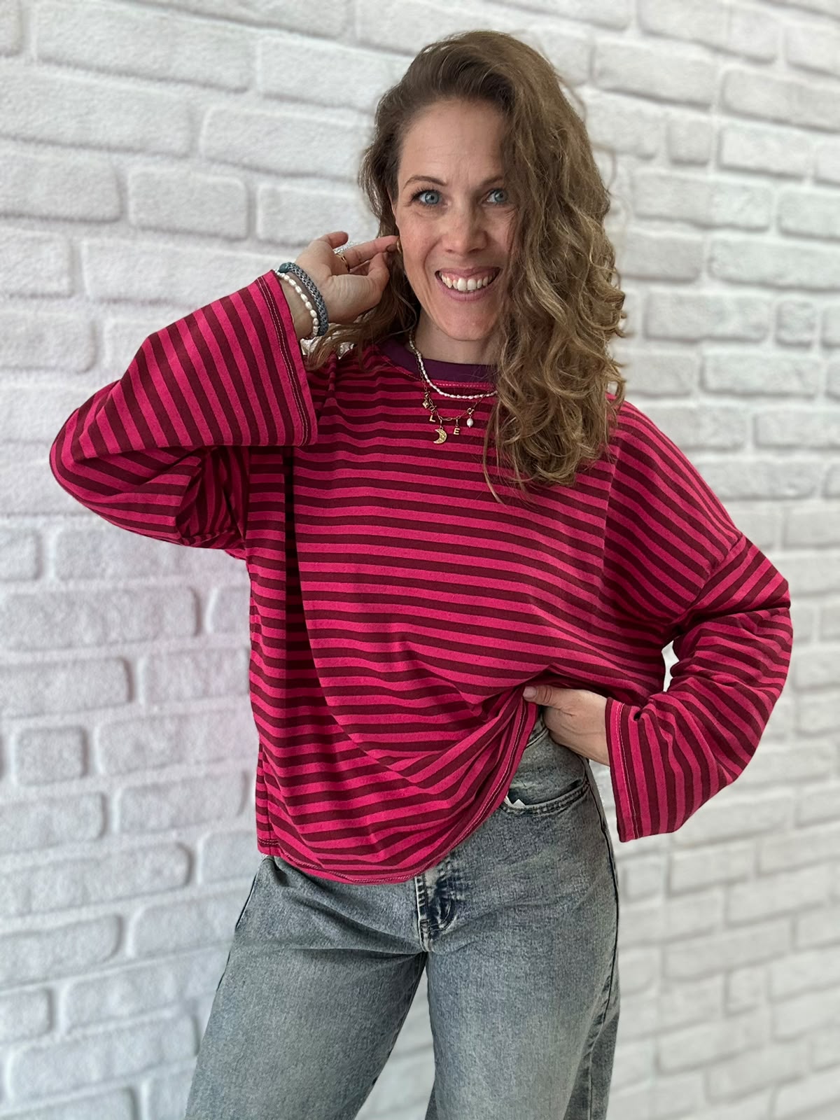 Longsleeve mit Streifen - Unique Flores 