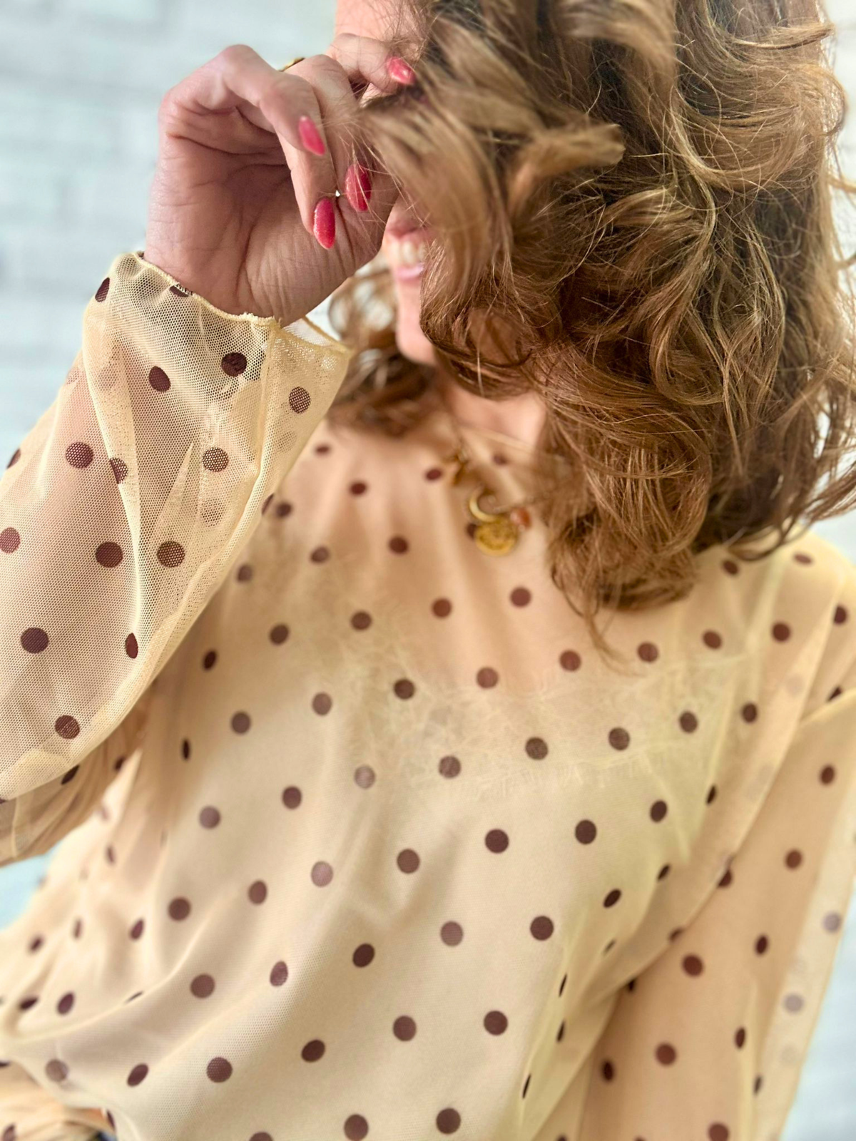 Langarmshirt Mesh Dots - Unique Flores 