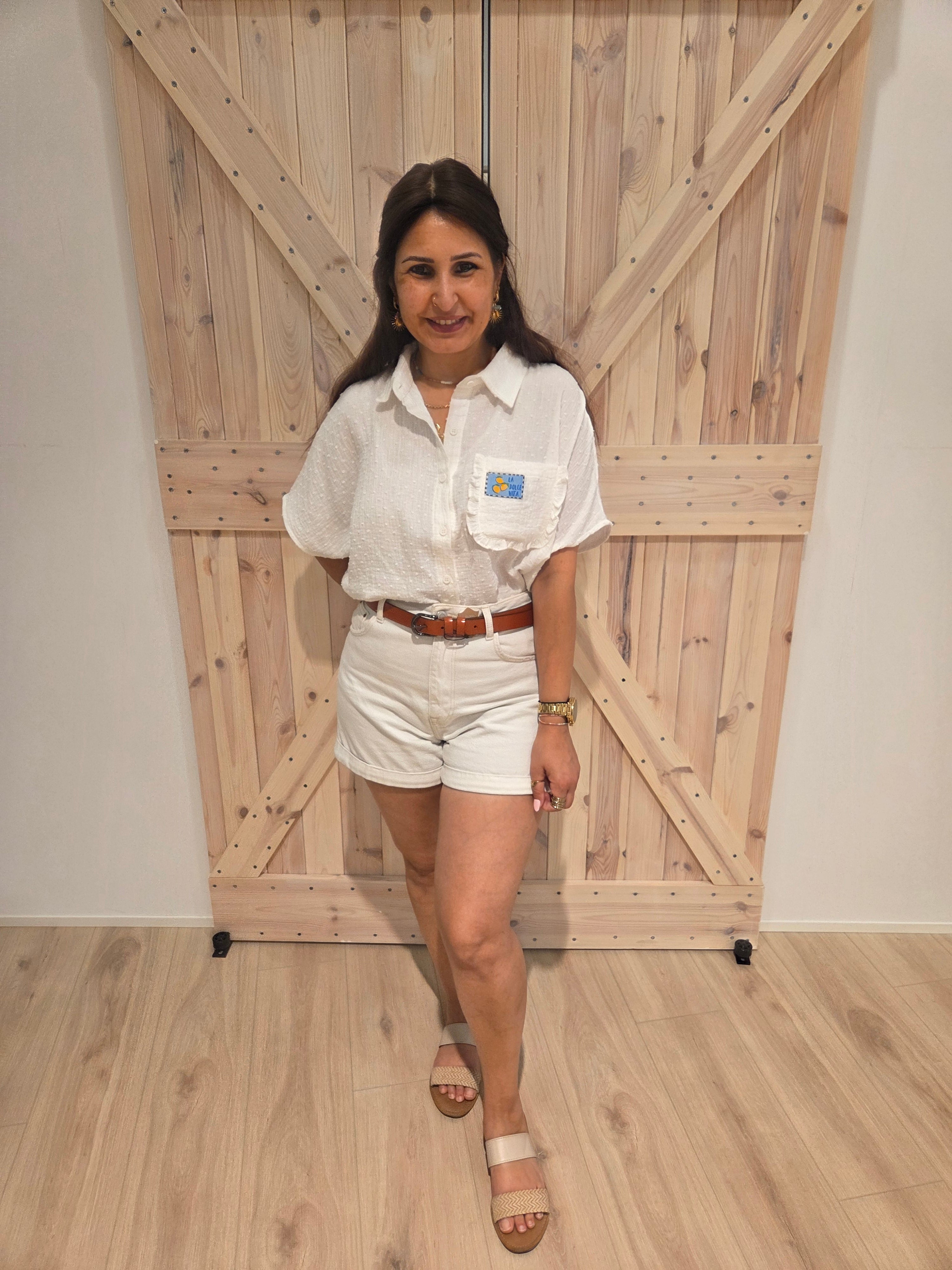 Bluse mit Patch - Unique Flores 