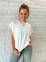 T -Shirt mit Gummizug unten