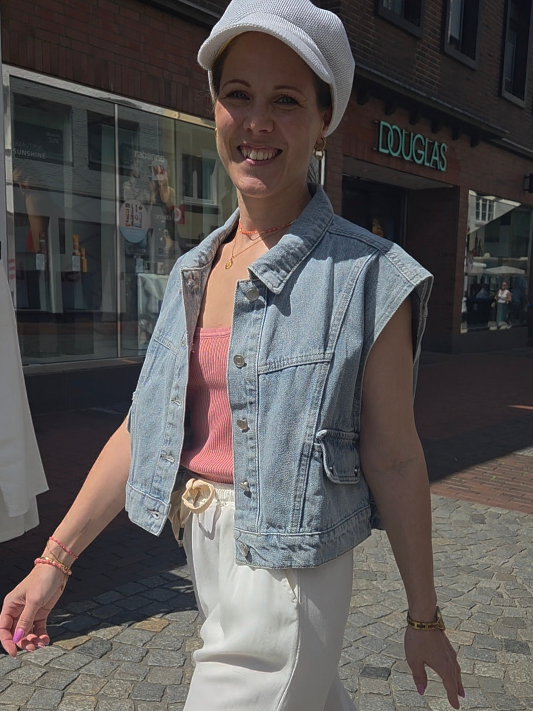 Crop-Weste Denim - Unique Flores 