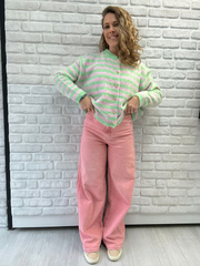 Jeans Washed Out Rosa - Unique Flores 